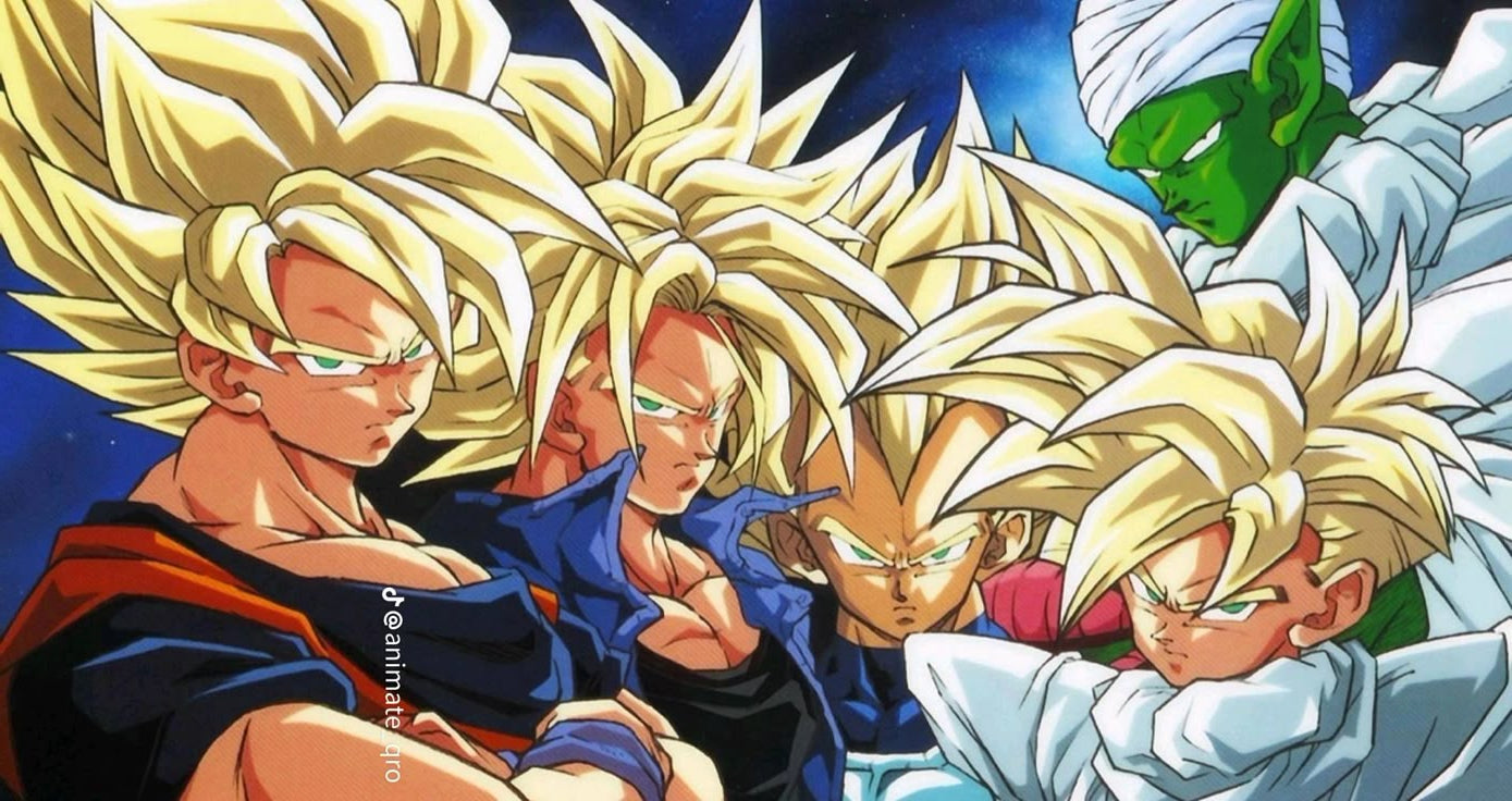 Lámina Dragon Ball - Super Saiyans y Piccolo
