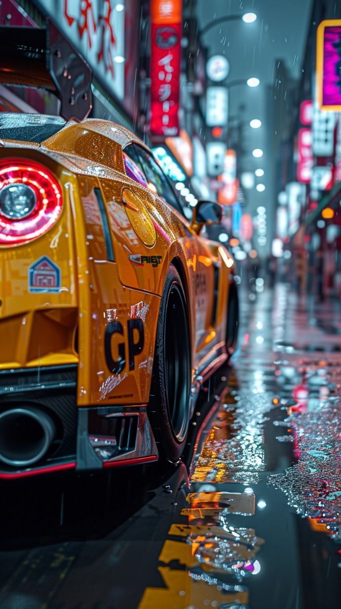 Lámina de Aluminio con diseño de Nissan GTR en las calles de Japón