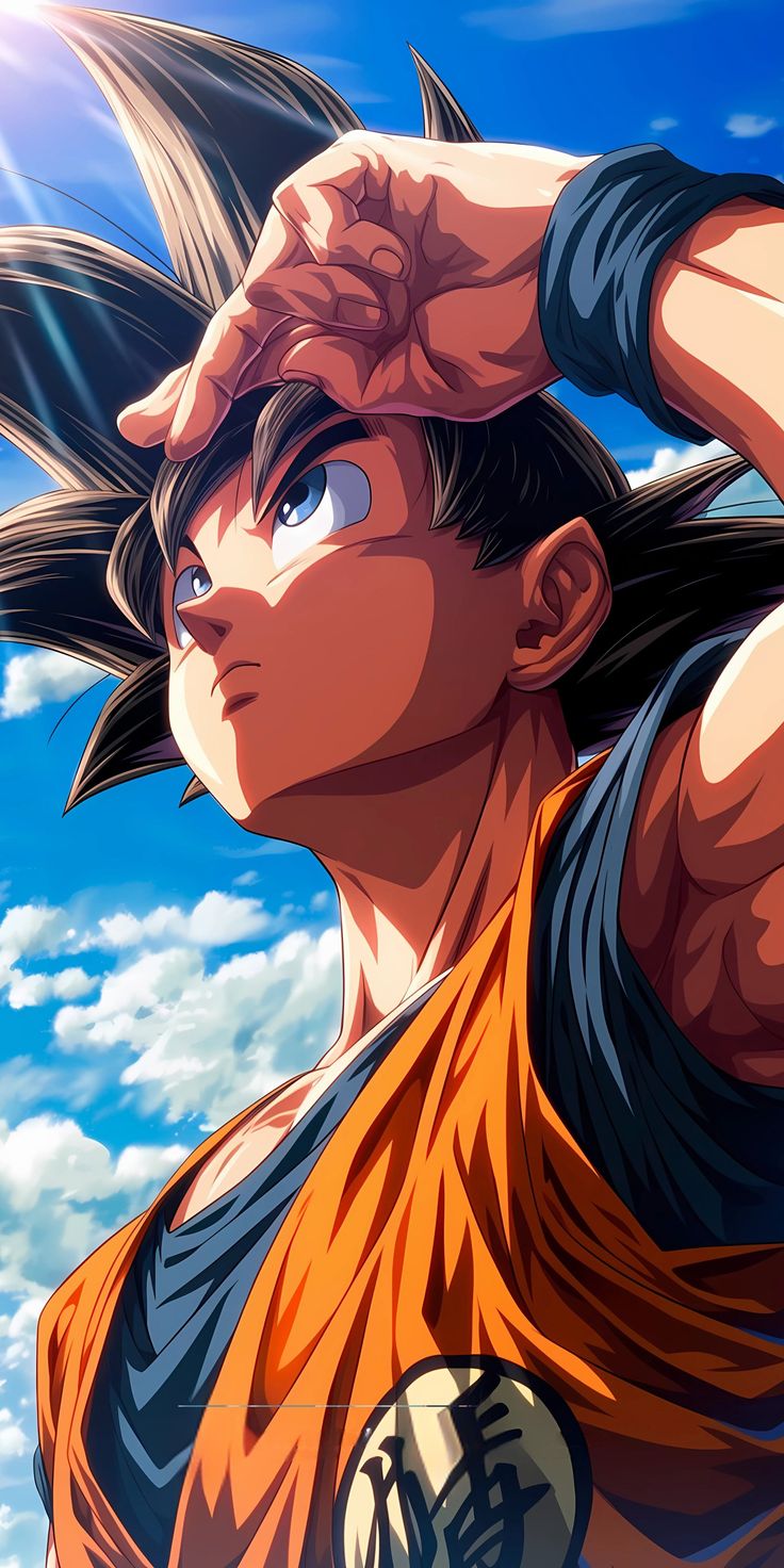 Lámina Dragon Ball - Goku Mirando al Cielo