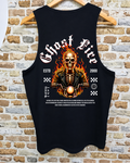 Camiseta Sin Mangas Ghost Fire Calavera Moto Llamas - Trasera