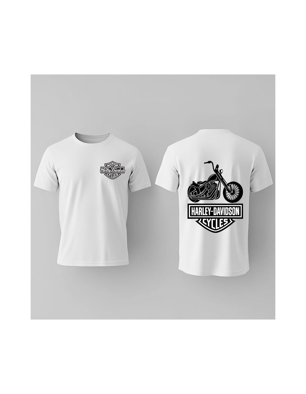 Camiseta Harley Davidson Logo Chopper Vinilo Blanco