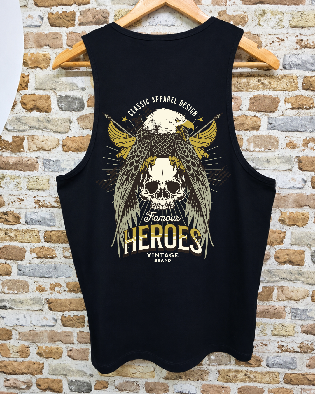 Camiseta Sin Mangas Famous Heroes Vintage Brand - Trasera
