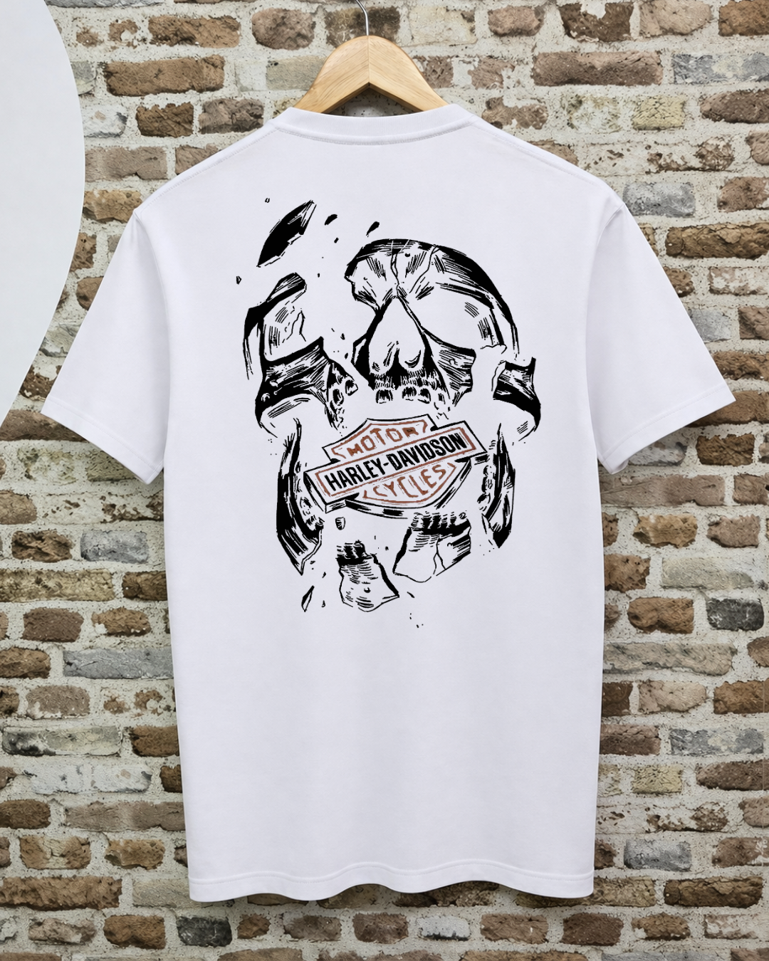 Camiseta Harley-Davidson - Calavera Fragmentada (Blanca)