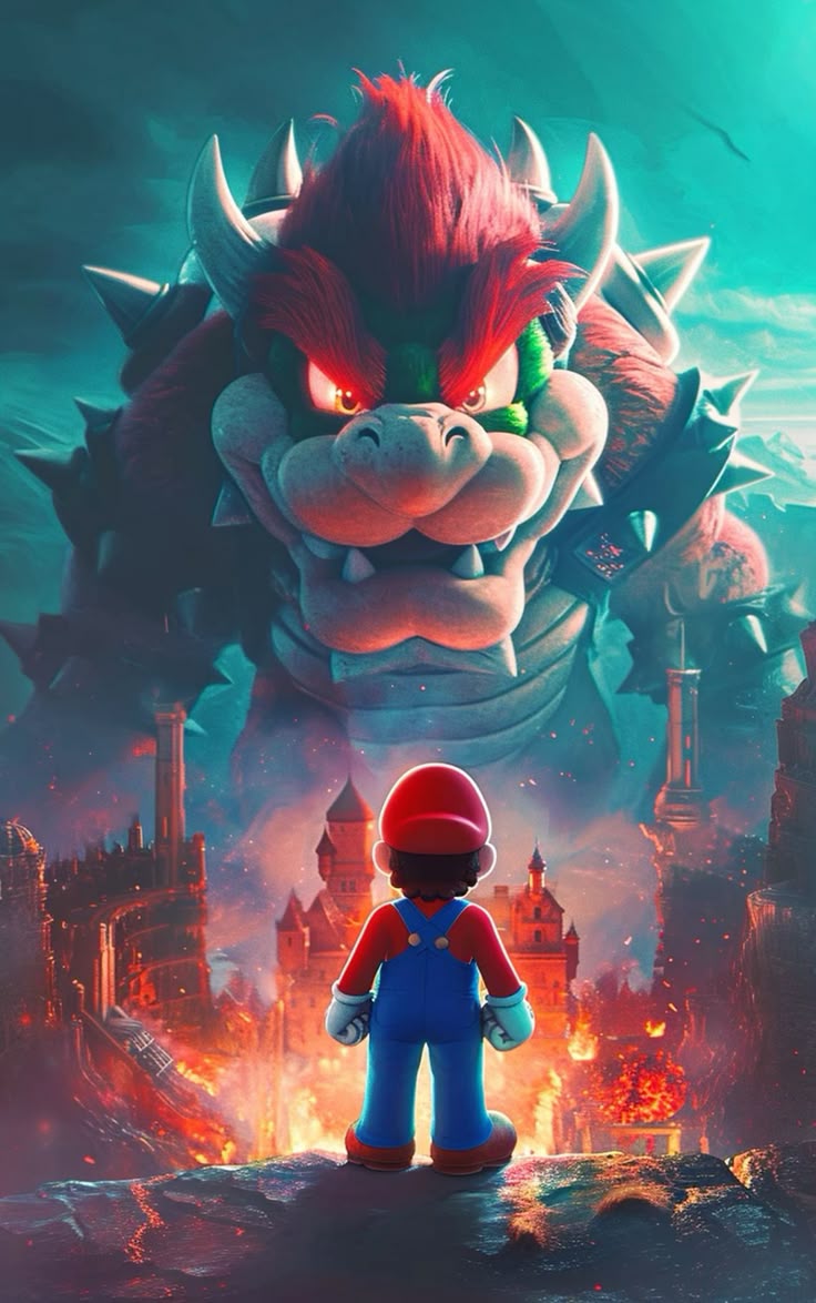 Lámina de Aluminio con diseño de Mario VS Bowser